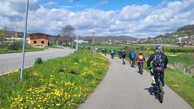 In e-bike in Baviera-Germania
