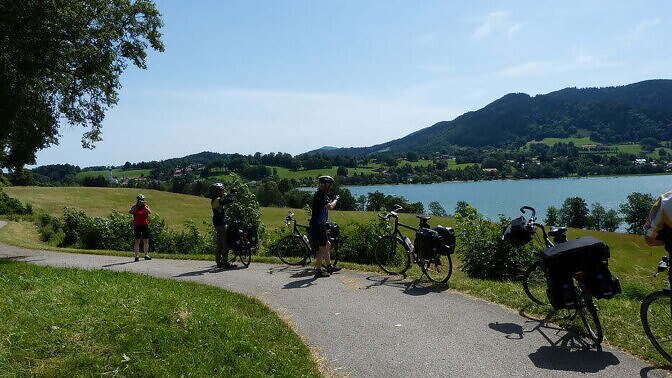In e-bike in Baviera-Germania